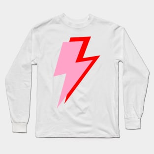 Preppy Pink and Red Lightning Bolt Long Sleeve T-Shirt